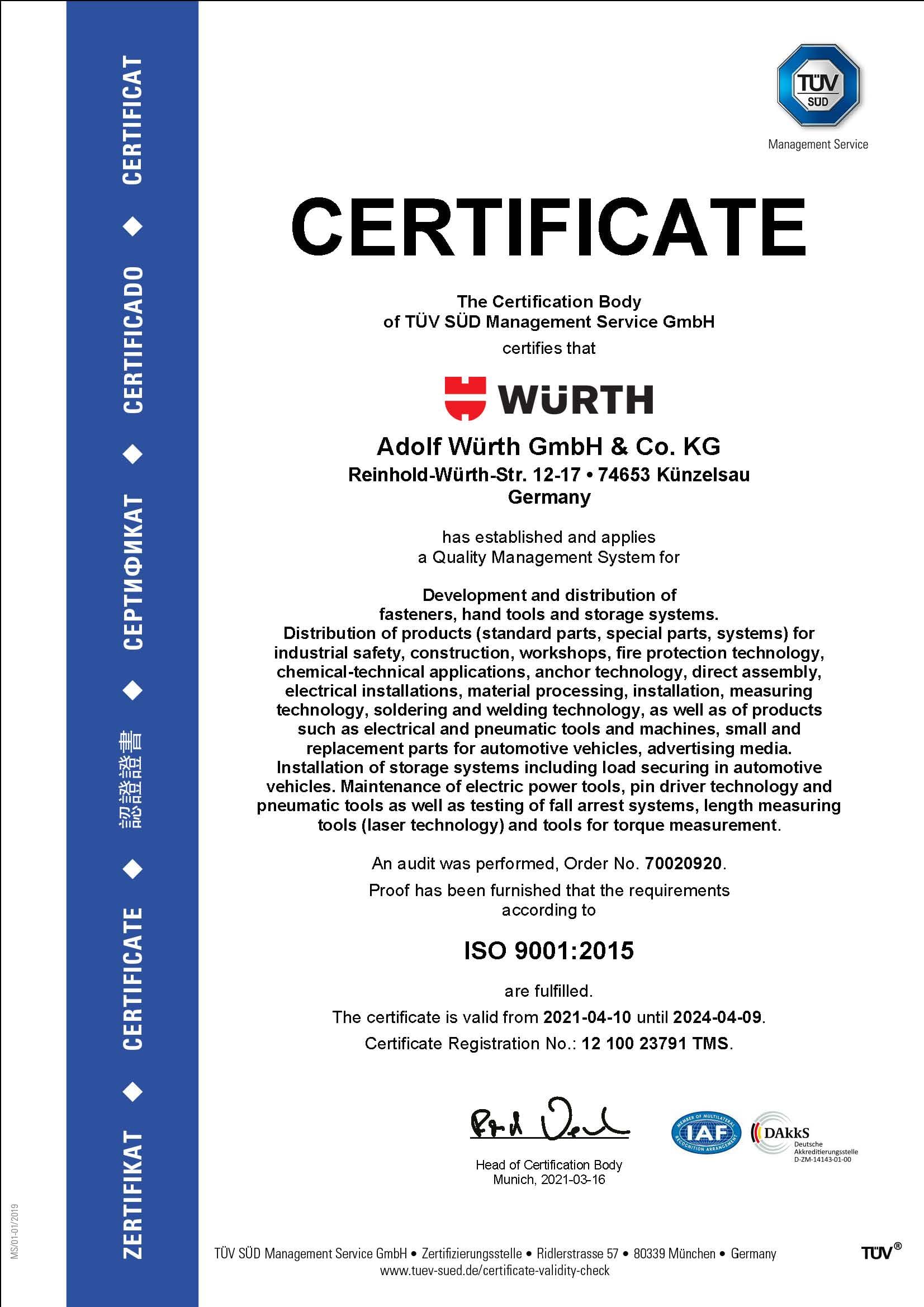 Certificación ISO 9001